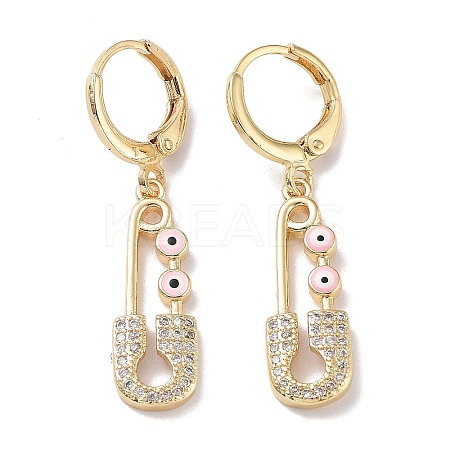 Real 18K Gold Plated Brass Dangle Leverback Earrings EJEW-L269-016G-03-1
