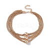 Brass Box Chains Multi-strand Necklaces NJEW-C040-01C-1