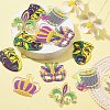 12Pcs 6 Style MARDI GRAS Carnival Double-Sided Transparent Acrylic Pendant SACR-CJ0001-67-5