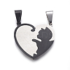 304 Stainless Steel Split Kitten Pendants STAS-G195-09P-2