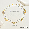Stainless Steel Crystal Rhinestone Roman Numerals Double Circle Link Chain Necklaces for Women TW8896-1