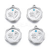 304 Stainless Steel Pendants STAS-N098-159P-2
