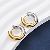 Two Tone 304 Stainless Steel Hinged Hoop Earrings for Women EJEW-A073-01A-4