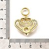 Rack Plating Brass Micro Pave Cubic Zirconia Pendants KK-L226-001G-01-3