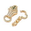 Brass Micro Pave Cubic Zirconia Fold Over Clasps KK-S531-34G-2
