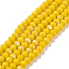 Electroplate Opaque Solid Color Glass Beads Strands EGLA-A034-P8mm-L02-1