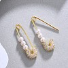 Brass Cuff Earrings and Hoop Earrings Sets EJEW-BB35146-7