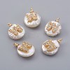 Natural Cultured Freshwater Pearl Pendants X-PEAR-F008-30G-W-1
