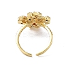 Cubic Zirconia Symbol # Open Cuff Ring RJEW-P046-01G-02-2