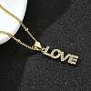 Brass Clear Cubic Zirconia Pendant Necklaces for Women NJEW-A039-02B-G-3