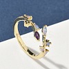 Brass Micro Pave Cubic Zirconia Cuff Rings RJEW-H256-02G-1