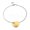 304 Stainless Steel Snake Chain Necklaces NJEW-P311-02B-P-2