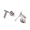 Tarnish Resistant 304 Stainless Steel Greek Alphabet Stud Earrings STAS-D007-07P-10-2