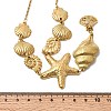 Summer Beach 304 Stainless Steel Starfish Shell Shape Pendant Y Necklaces for Women NJEW-A063-15G-4