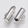 Brass Slide On End Clasp Tubes KK-Q747-11C-P-2