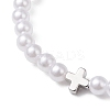 ABS Plastic Imitation Pearl Beads Stretch Bracelets BJEW-JB13207-3
