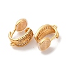 Brass Micro Pave Clear Cubic Zirconia Clip-on Earring Findings KK-K382-34G-2