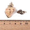 Electroplate Natural Spiral Shell Pendants SSHEL-Q100-46G-3