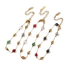 Natural Agate & Dyed Jade Round Beaded Link Bracelets BJEW-G774-02G-4