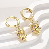 Brass Cubic Zirconia Hoop Earrings EJEW-Q015-02G-D-5