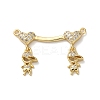 Brass Pave Cubic Zirconia Pendants KK-M287-06G-C-1