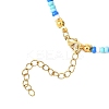 Flower Alloy Enamel Pendant Glass Seed Beaded Necklaces for Women NJEW-JN05550-03-5
