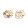 Rack Plating Alloy Enamel Pendants ENAM-N056-370KCG-03-2