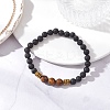 Natural & Synthetic Gemstone Round Beaded Stretch Bracelets for Men Women BJEW-JB12263-03-2