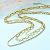 304 Stainless Steel 3 Layer Necklaces for Women NJEW-C084-03G-2