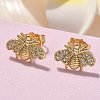 Brass Micro Pave Clear Cubic Zirconia Stud Earrings EJEW-D305-20G-02-5