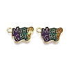 Carnival/Mardi Gras Theme Alloy Enamel & Glitter Powder Pendants ENAM-T020-53I-RS-1