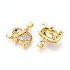 Brass Micro Pave Cubic Zirconia Pendants KK-N257-61G-2