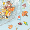 30Pcs 15 Styles Thanksgiving Day Light Gold Plated Alloy Pendants ENAM-SC0010-02-7