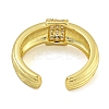 Rack Plating Brass Micro Pave Cubic Zirconia Cuff Rings for Women RJEW-I107-09G-3