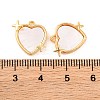 Brass Pave Natural Freshwater Shell Heart with Star Charms KK-S389-05G-3