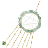 Wire Wrapped Natural Green Aventurine Chips Ring Hanging Ornaments HJEW-JM02371-04-4