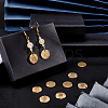 Textured Flat Round 304 Stainless Steel Pendants STAS-UN0013-43G-3