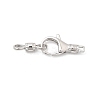 Brass Micro Pave Clear Cubic Zirconia Lobster Claw Clasps KK-Z137-17P-1
