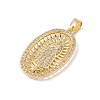 Brass Clear Cubic Zirconia Pendants KK-Z050-20G-2