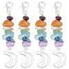 20Pcs Chakra Theme Natural Gemstone Pendant Decorations HJEW-BBC0001-01-1