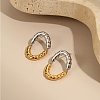 Two Tone 304 Stainless Steel Stud Earrings EJEW-T050-01B-GP-1