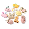 10Pcs 10 Styles Opaque Resin Pendants RESI-FS0001-31-4