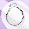 304 Stainless Steel Snake Chain Bracelets for Women BJEW-A034-03P-1