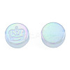 Rainbow Iridescent Plating Acrylic Beads OACR-N010-067-3