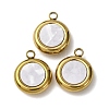 304 Stainless Steel Resin Pendants STAS-P406-15C-G-1