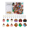 DIY 12 Pairs 12 Style Two Tone Resin & Walnut Wood Stud Earring Findings DIY-CW0001-35-1