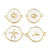 Ocean Brass Enamel Connector Charms KK-C251-05G-01-1