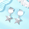 ABS Plastic Imitation Pearl Dangle Stud Earrings EJEW-JE06903-03-1