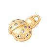 Brass Micro Pave Cubic Zirconia Charms KK-C117-11G-2
