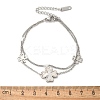 304 Stainless Steel Shell Pearl Pendant Multi-strand Bracelets BJEW-U028-01P-5
